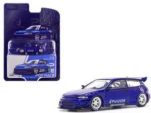 Pandem Civic EG6 RHD (Right Hand Drive) Blue Metallic "Enigma Exclusive Edition" 1/64 Diecast Model Car by Pop Race