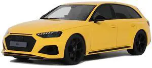2024 Audi RS 4 "25th Anniversary" Yellow 1/18 Model Car by GT Spirit