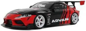 2020 Toyota Supra GR RHD (Right Hand Drive) "Advan" Black and Red 1/18 Model Car by GT Spirit