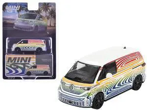 Volkswagen ID. Buzz Van Prototype "Rainbow" Limited Edition 1/64 Diecast Model Car by Mini GT