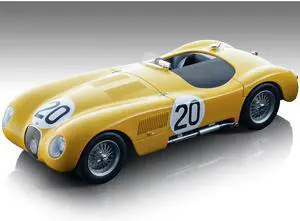 Jaguar C-Type #20 Roger Laurent - Charles de Tornaco "24 Hours of Le Mans" 1954 "Mythos Series" 1/18 Model Car by Tecnomodel