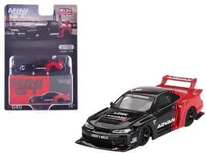 Nissan "LB-Super Silhouette" S15 SILVIA RHD (Right Hand Drive) Red and Black "ADVAN" Ltd Ed 1/64 Diecast Model Car by Mini GT