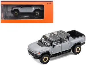 2022 GMC Hummer EV Pickup Truck Gray 1/64 Diecast Model Car by GCD