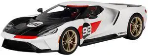 2021 Ford GT #98 White with Black Hood "Heritage Edition" 1/18 Model Car by Top Speed