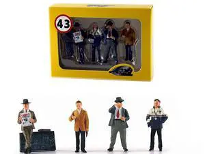 "Four Team Managers" Set of 4 Figurines for 1/43 Diecast Model Cars by LeMans Miniatures