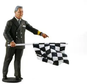 1950-1970's Director of the Course Standing with Checker Flag Figurine for 1/18 by Lemans Miniatures