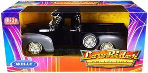 1953 Chevrolet 3100 Pickup Truck Black and Gray "Low Rider Collection" 1/24 Diecast Model Car by Welly