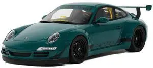 2021 RWB Bodykit "Syunkashuto" Green with Black Stripes 1/18 Model Car by GT Spirit