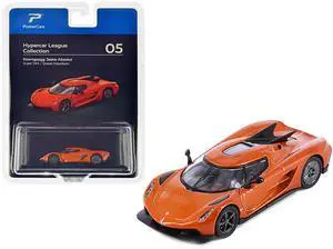 Koenigsegg Jesko Absolut Sweet Mandarin Orange Metallic "Hypercar League Collection" 1/64 Diecast Model Car by PosterCars