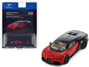 Bugatti Chiron Supersport Italian Red and Nocturne Black "Hypercar League Collection" 1/64 Diecast Model Car by PosterCars