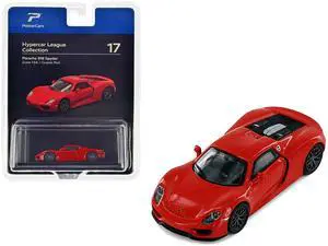 Porsche 918 Spyder Guards Red "Hypercar League Collection" 1/64 Diecast Model Car by PosterCars