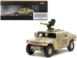 M1046 HUMVEE Tow Missile Carrier Desert Camouflage "Military Miniature" Series 1/64 Diecast Model by Panzerkampf