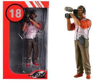 Thierry Cameraman with Video Camera and Headphones Figurine for 1/18 Model Cars by Lemans Miniatures