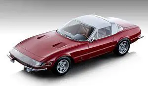 1969 Ferrari 365 GTB/4 Daytona Coupe Speciale Gloss Ferrari Red w/White Top Ltd Ed 130 pcs 1/18 Model Car by Tecnomodel
