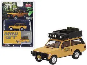 Range Rover with Roofrack Tan "Camel Trophy" (1982) Limited Ed to 2400 pieces 1/64 Diecast Model Car by Mini GT
