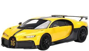Bugatti Chiron Pur Sport Yellow and Black 1/18 Model Car by Top Speed
