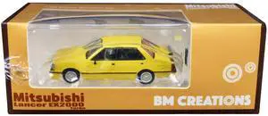 Mitsubishi Lancer EX2000 Turbo Yellow with Stripes with Extra Wheels 1/64 Diecast Model Car by BM Creations