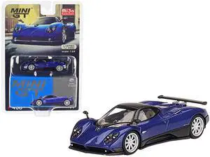 Pagani Zonda F Blu Argentina Blue Metallic with Black Top Limited Ed to 3000 pcs 1/64 Diecast Model Car by Mini GT