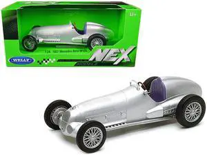 1937 Mercedes-Benz W125 Silver Metallic "NEX Models" Series 1/24 Diecast Model Car by Welly