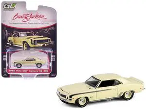 1969 Chevrolet Camaro SS 396 Butternut Yellow with Black Stripes "Barrett-Jackson" Series 1/64 Diecast Model Car by Greenlight