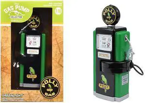 1948 Wayne 100-A Gas Pump "Polly Gas" Black and Green "Vintage Gas Pumps" Series 17 1/18 Diecast Replica by Greenlight