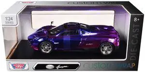 Pagani Huayra Pink and Purple Chrome "Custom Wrap" Series 1/24 Diecast Model by Motormax