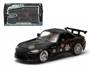 Johnny's 2000 Honda S2000 Black "The Fast and The Furious" Movie (2001) 1/43 Diecast Model Car by Greenlight