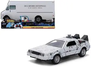 DMC DeLorean Time Machine Brushed Metal (Frost Version) "Back to the Future" Special Packaging 1/32 Diecast Models by Jada