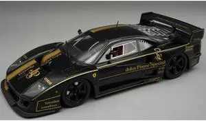 1996 Ferrari F40 LM "John Player Special" Black with Gold with Case "Mythos Series" Limited Ed 1/18 Model Car by Tecnomodel