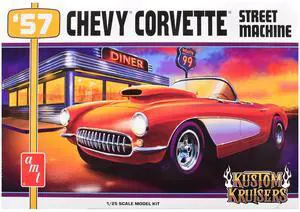Skill 2 1957 Chevrolet Corvette Street Machine "Kustom Kruisers" Series 1/25 Plastic Model Kit by AMT