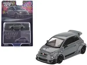 ABARTH 595 #49 "LB-Works x Abas Works" Gray Limited Edition 1/64 Diecast Model Car by Mini GT