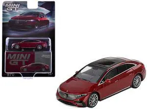 Mercedes-Benz EQS 580 4MATIC Red Metallic with Sun Roof Limited Edition 1/64 Diecast Model Car by Mini GT