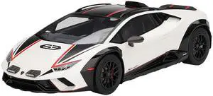Lamborghini Huracan Sterrato Bianco Asopo White with Matt Black Top and Red Stripes 1/18 Model Car by Top Speed