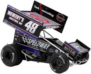 Winged Sprint Car #48 "Weikert's Livestock - Speedway Cars" Gary Kauffman Racing (2025) 1/18 Diecast Model Car by ACME