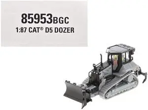 CAT Caterpillar D5 Track-Type Dozer "Centennial" Gray with Operator 1/87 (HO) Scale Diecast Model by Diecast Masters