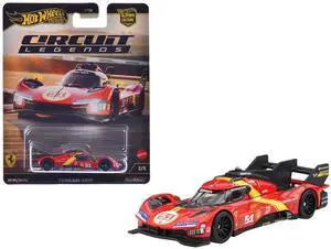 Ferrari 499P #51 Red with Yellow Stripes "Circuit Legends" Series Diecast Model Car by Hot Wheels