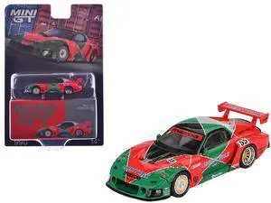 Mazda RX-7 LB-Super Silhouette RHD #55 "787B Tribute" Red and Green Limited Ed 1/64 Diecast Model Car by Mini GT