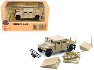 HUMVEE 4-CT Military Vehicle Desert Tan with Alternative Tops 1/64 Diecast Model Car by BM Creations