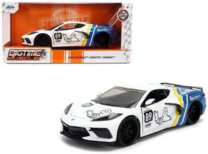 2020 Chevrolet Corvette Stingray C8 #89 "Michelin" White with Yellow and Blue "Bigtime Muscle" 1/24 Diecast Car Model by Jada