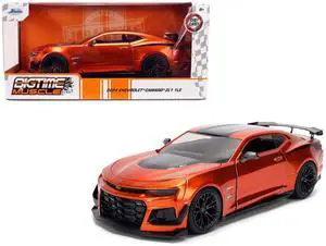 2024 Chevrolet Camaro ZL1 1LE Orange Metallic with Black Stripes "Bigtime Muscle" 1/24 Diecast Car Model by Jada
