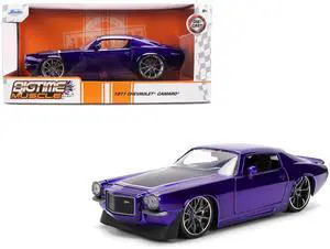 1971 Chevrolet Camaro Z/28 Purple Metallic with Black Hood "Bigtime Muscle" Series 1/24 Diecast Car Model by Jada