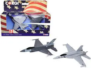General Dynamics F-16 Fighting Falcon & McDonnell Douglas F/A-18 Super Hornet Aircraft Set of 2 Pcs Diecast Models by Corgi