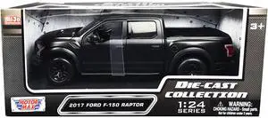 2017 Ford F-150 Raptor Pickup Truck with Sunroof Matt Black "Die-Cast Collection" Series 1/24 Diecast Model Car by Motormax