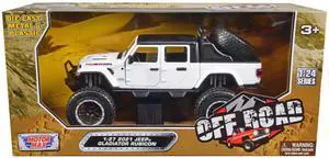 2021 Jeep Gladiator Rubicon Off-Road Pickup Truck White with Black Top "Off Road" Series 1/27 Diecast Model Car by Motormax