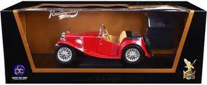 1947 MG TC Midget Red 1/18 Diecast Model Car by Road Signature