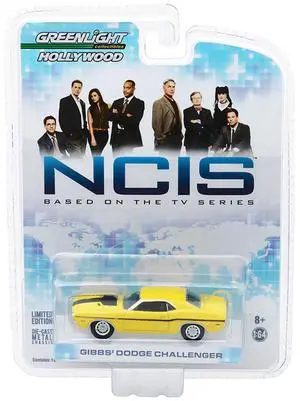 1970 Dodge Challenger R/T (Gibbs') Yellow with Black Stripes "NCIS" (2003) TV Series 1/64 Diecast Model Car by Greenlight