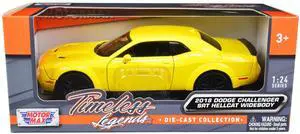 2018 Dodge Challenger SRT Hellcat Widebody Yellow 1/24 Diecast Model Car by Motormax