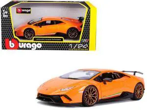 Lamborghini Huracan Performante Orange Metallic 1/24 Diecast Model Car by Bburago