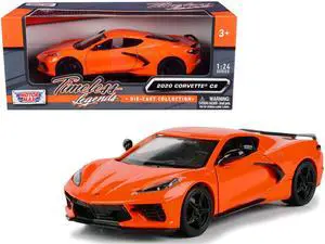 2020 Chevrolet Corvette C8 Stingray Orange "Timeless Legends" 1/24 Diecast Model Car by Motormax