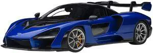 McLaren Senna Trophy Kyanos Blue and Black with Carbon Accents 1/18 Model Car by Autoart